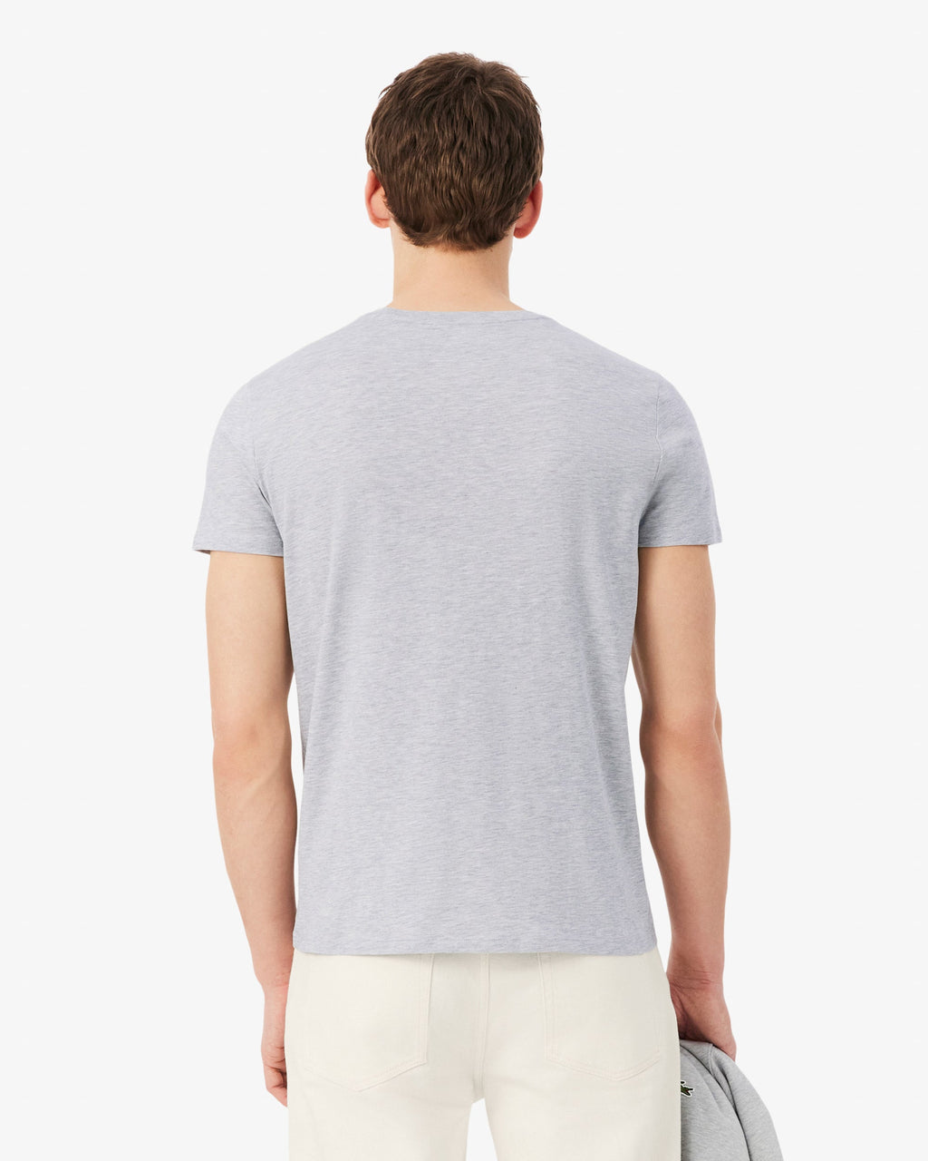 Lacoste Mens Crew Neck Pima Cotton Jersey T-Shirt - Silver Chine CCA