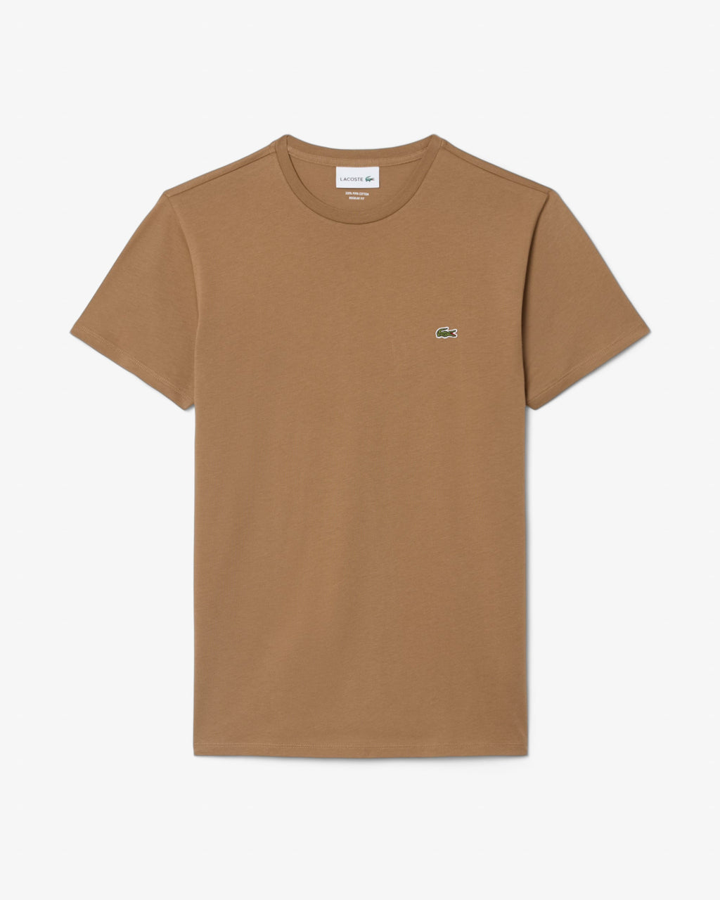 Lacoste Mens Crew Neck Pima Cotton Jersey T-Shirt - Cookie SIX