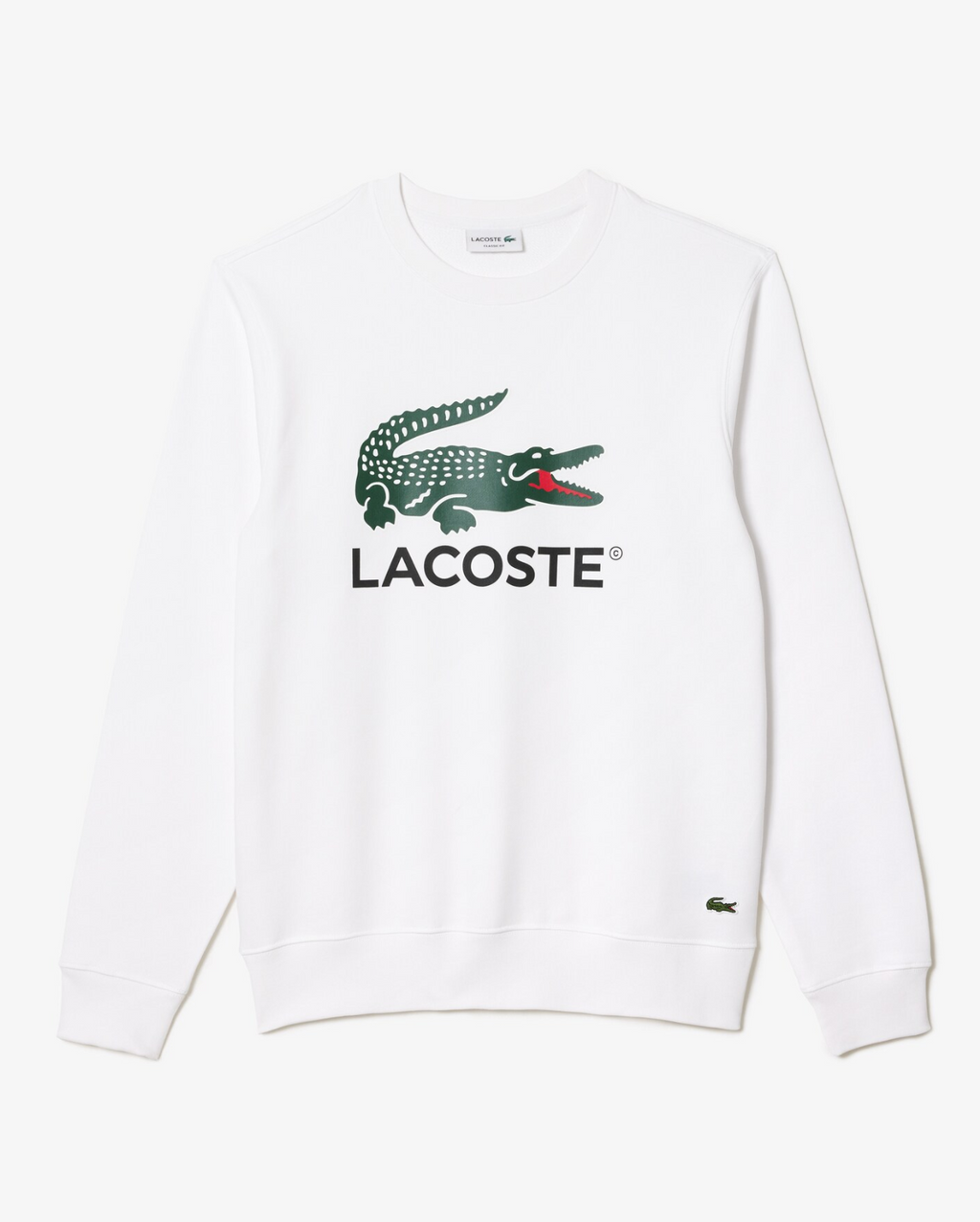 Lacoste Classic Fit Fleece Crewneck Sweatshirt - White
