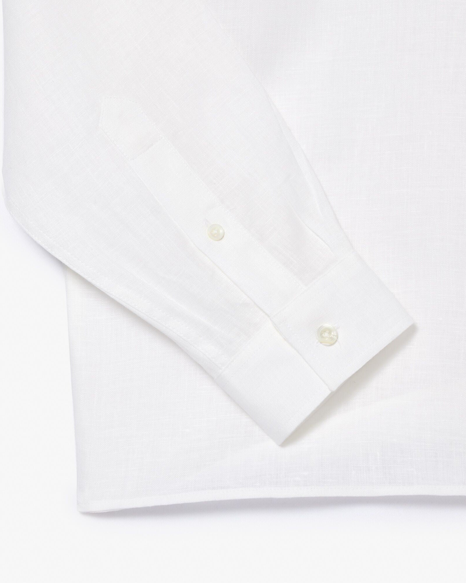 Lacoste Regular Fit Long Sleeve Mens Linen Shirt - White 001